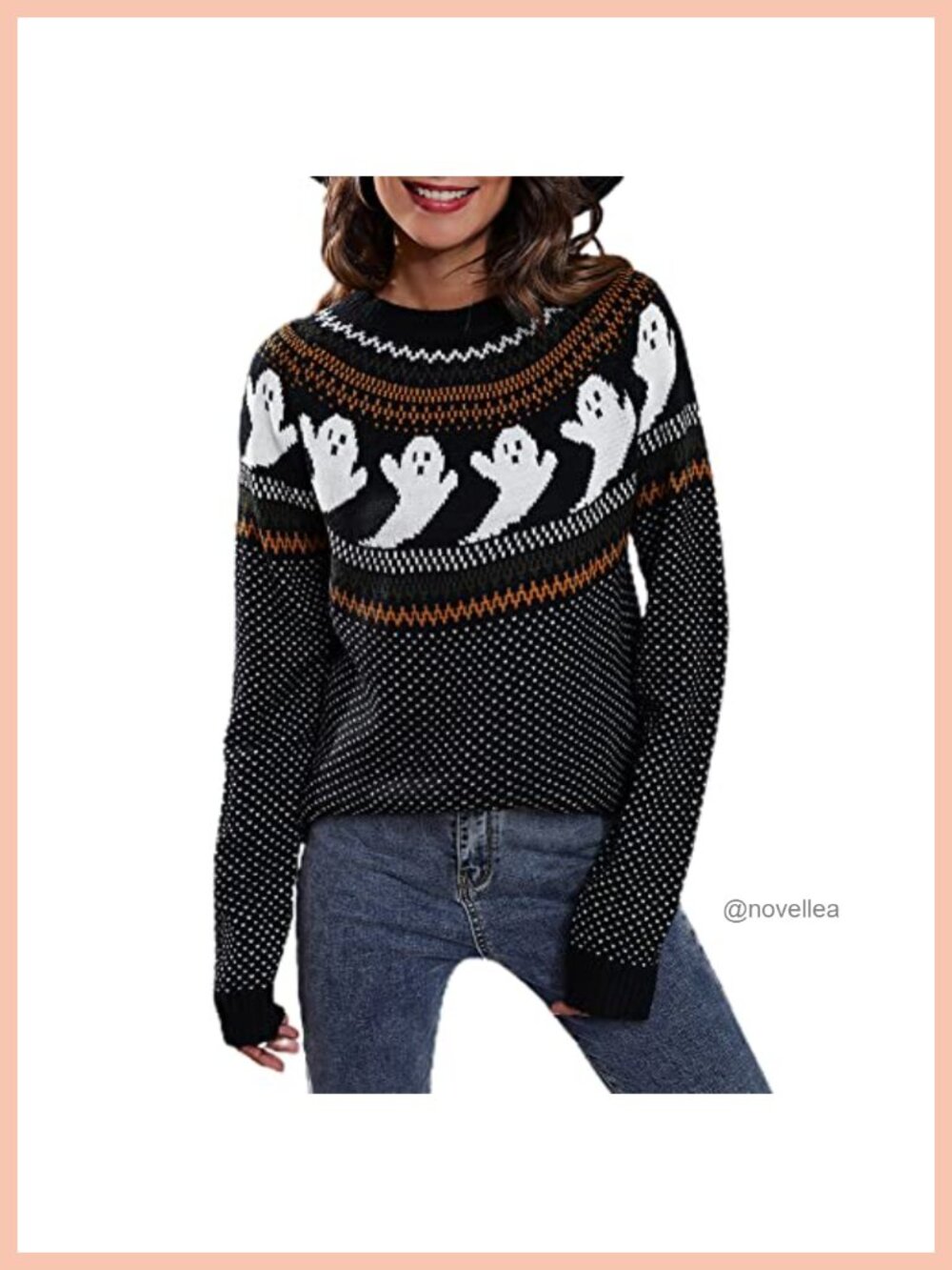 Women's Leopard Print Knitted Pullover Sweater Long Sleeve Crew Neck Jumper